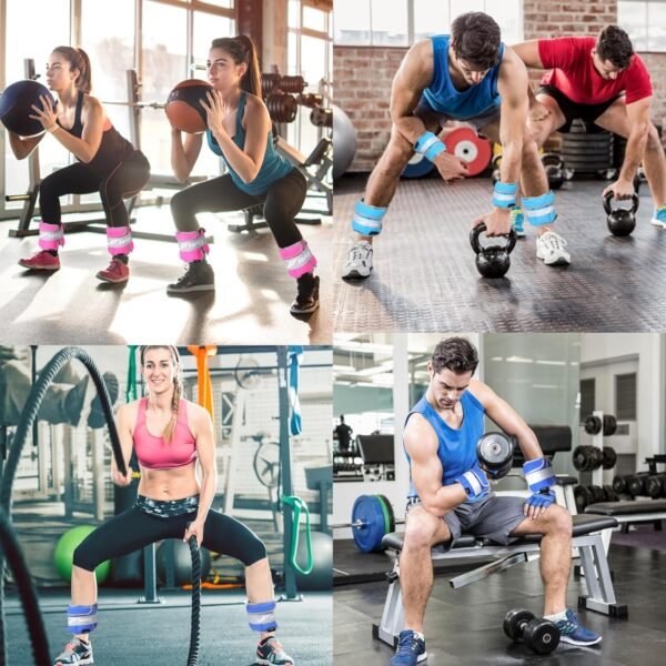 Adjustable Ankle Weights for Women Men Kids 1/2/3/4/5/6/8/10/12/20 LBS 1 Pair Wrist Leg Arm Weights with Removable Weight Strength Training Weight for Walking Running Fitness Physical Therapy - Image 7
