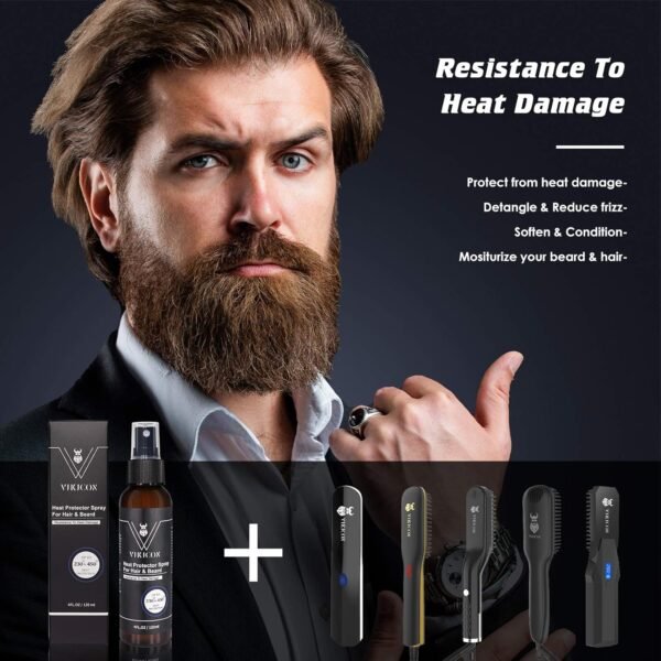 VIKICON Shield Heat Protectant Spray - Blend Prevents Damage & Breakage for Hair and Beard - Image 3