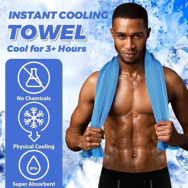 Cooling Towels for Neck and Face, 40x12’’ Soft Breathable Sweat Towels, Microfiber Sport Towel for Yoga, Gym, Workout, Running, Golf, Travel, Cooling Neck Wrap for Hot Weather - Image 3