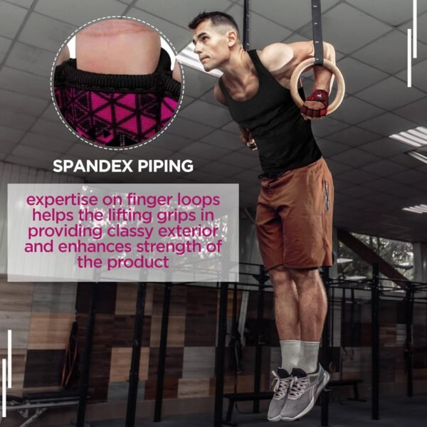 RDX Weight Lifting Gloves Grip, Non Slip Neoprene Ventilated Gym Barehand Gripper, Silicon Palm Protection, Powerlifting Fitness Strength Training Bodybuilding, Chin Pull ups Bar Calisthenics Workout - Image 4