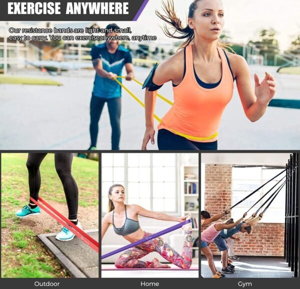 VEICK Resistance Bands for Working Out, Exercise Bands, Workout Bands, Pull Up Assistance Bands, Long Heavy Stretch Bands Set for Men and Women, Power Weight Gym at Home Fitness Equipment - Image 7