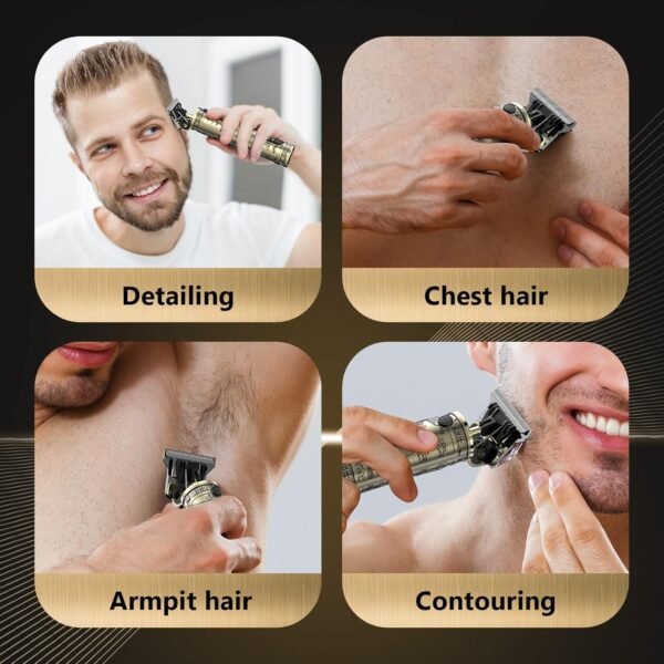 Cordless Hair Clippers for Men Professional Beard Trimmers with LCD Display Electric Rechargeable Shaver Zero Gapped T/Blade Cutting Kit Gift for Women Men Children - Image 8