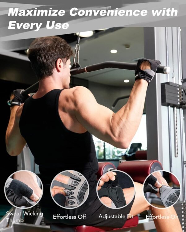 Workout Gloves for Men and Women, Exercise Gloves for Weight Lifting, Cycling, Gym, Training, Breathable and Snug Fit - Image 5