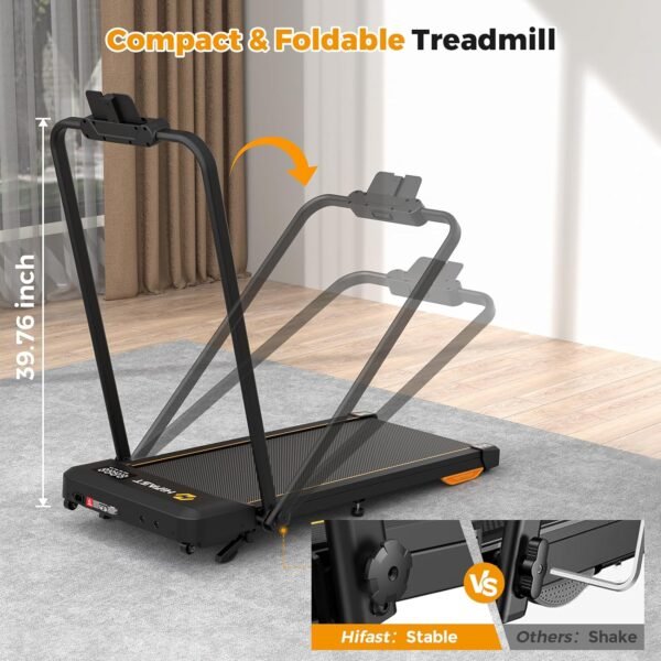Walking Pad, Under Desk Treadmill for Home Office, Small Walking Pad with Handle Bar and Incline, Foldable Treadmill with Remote Control, APP - Image 8