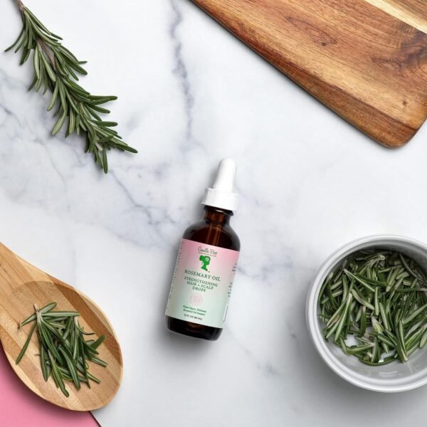 Camille Rose Rosemary Oil Strengthening Hair & Scalp Drops, with Castor, Peppermint & Rosemary Oils, for Hair Growth, Hydration & Strength, 1.9 fl oz - Image 5