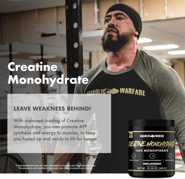 Anabolic Warfare Creatine Monohydrate, Post Workout Recovery, Increase Performance, Sustain Loading, Premium Creatine* (60 servings) - Image 9