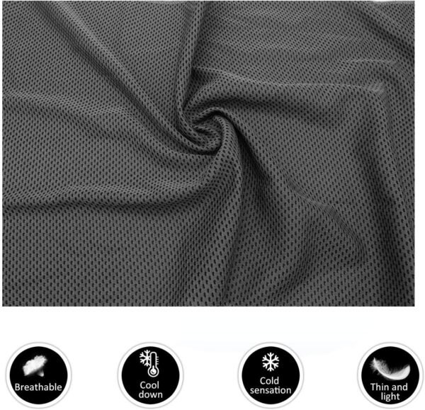 INNOLIFE 6 Pack Cooling Towels Breathable Ice Towel for Sports, Gym, Fitness, Running, Hiking, Yoga - Black - Image 6