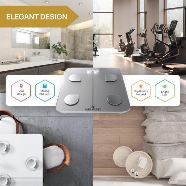 INEVIFIT Smart Body Fat Scale, BMI Highly Accurate Bluetooth Digital Bathroom Body Composition Analyzer. Measures Body Fat, Water, Muscle, Bone Mass & More for Unlimited Users - Image 7
