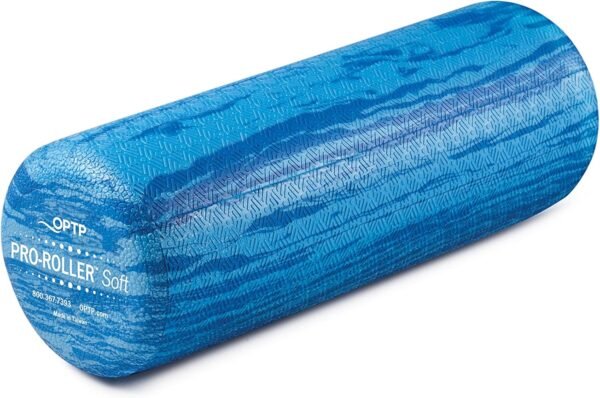 OPTP PRO-ROLLER Soft Density Foam Roller - Professional 18 Inch Foam Roller for Massage; Short Foam Roller and Physical Therapy Roller for Balance and Stability Training Exercises - Blue 18” x 6” - Image 2