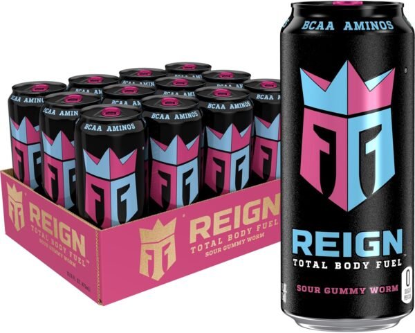 Reign Total Body Fuel, Sour Gummy Worm, Fitness & Performance Drink, 16 Fl Oz (Pack of 12) - Image 2