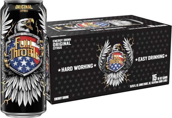 Full Throttle Citrus: Hard-Working Energy Drink. 16 Fl oz (Pack of 15) - Image 2