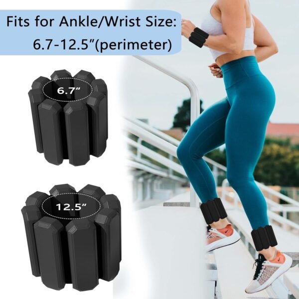 Pilates Wrist And Ankle Weights For Women At Home, Adjustable Arm & Leg Ankle Weights For Men, 1 lb Weights Set Of 2 For Walking Workout Dance Yoga Running - Image 4
