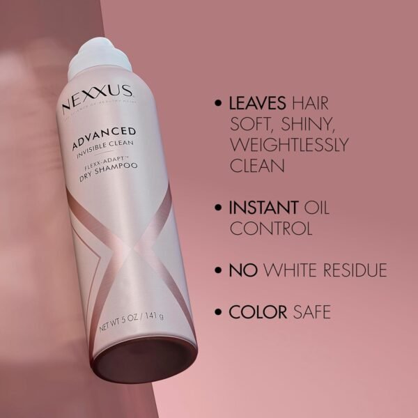 Nexxus Advanced Invisible Clean Dry Shampoo for Instant Oil Control & 72-Hour Freshness with Flexx-Adapt Technology 5 oz - Image 11
