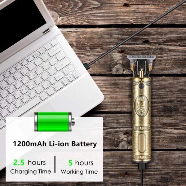 RESUXI Cordless Hair Trimmer for Men, Professional Electric Hair Clippers Barber Trimmer, Mens T-Blade Beard Trimmer Zero Gapped Edgers Gold Knight Close Cutting Haircut Kit - Image 7