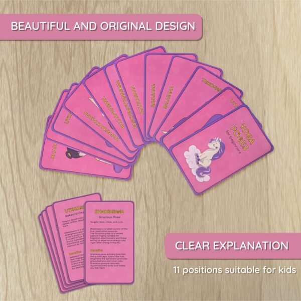 Kids Yoga Mat Set for Boys & Girls - Doll, Unicorn, Mermaid, Panda, Dinosaur and UnderWater - Chemical Free - Non-Toxic - Non-Slip - 60 X 24 X 0.2 Inches - w/ 12 Yoga Cards - Cute Carrier Bag - Ages 3-12 - Image 7