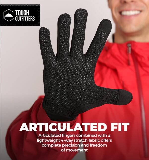 Tough Outdoors Running Gloves for Men & Women - Winter Glove Liners & Touchscreen Gloves - Lightweight Gloves & Hiking Gloves - Image 5