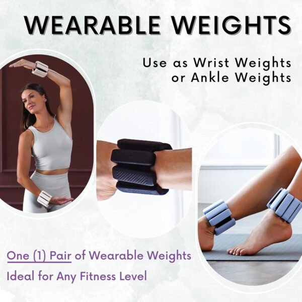 Polyfit Wrist & Ankle Weights - 1 Pair - Wearable Ankle Weights for Women and Men - Wearable Bracelet for Exercise, Yoga, Walking, Running, Dance, Barre, Pilates, Cardio, Aerobics - Image 3