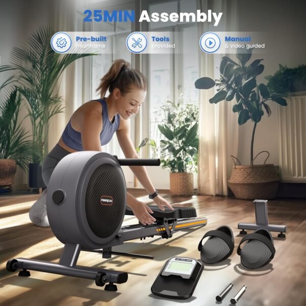 FEIERDUN Rowing Machines for Home, Rower Machine with 350LBS Loading Capacity, Magetic Rower with APP, Row Machine with Dual Slide Rail - Image 9