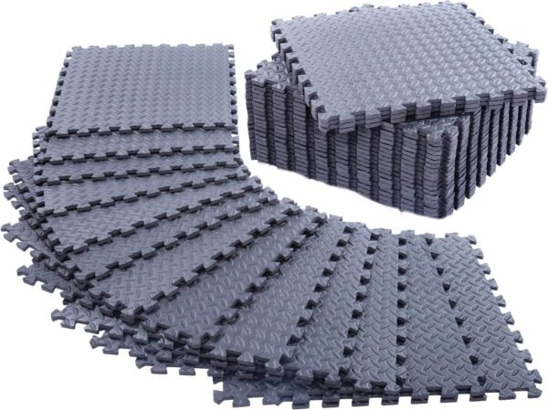 12 Pack, 48 SQFT - 24" x 24" - 1/2" Extra Thick Floor Exercise Mat for Home Gym or Floor Padding - High-Density EVA Interlocking Foam Floor Tiles for Gym Equipment, Play Area | Yoga, Cardio, Weights - Image 2