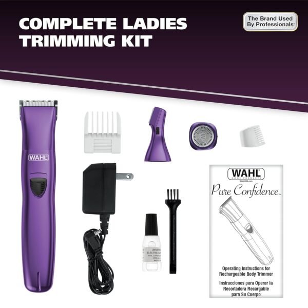 Wahl Pure Confidence Rechargeable Electric Trimmer, Shaver, & Detailer for Smooth Shaving & Trimming of The Face, Underarm, Eyebrows, & Bikini Areas – Model 9865-100 - Image 8