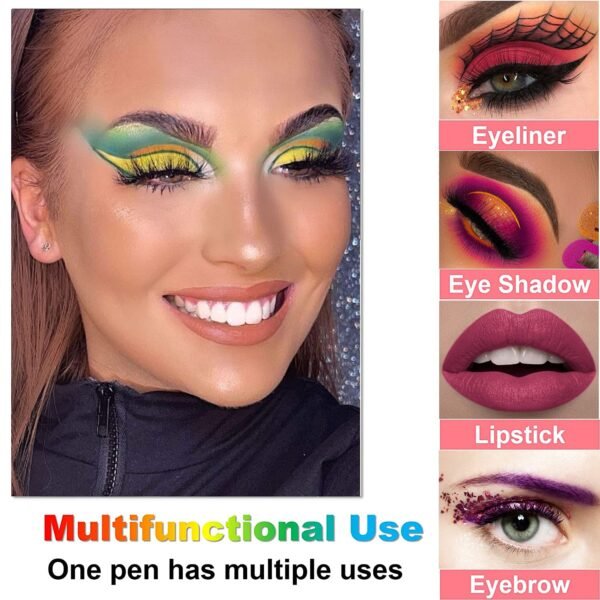 15 Colorful Eyeliner Pen Set, Eye Shadow Pencil, Pearl Eyeliner Kit Metallic Eyeliner Pencil Glitter Eyeliner for Women Eye&Lip Liner Professional Eye Makeup Set Colorful Eyeliner Eye Color - Image 6
