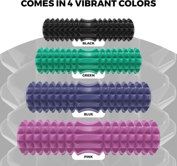 Nordic Lifting Vibrating Foam Roller w/ 5 Intensity Vibration, High Density EVA Foam for Deep Tissue Massage & Muscle Recovery - Ideal for Back Pain, Plantar Fasciitis Relief, Physical Therapy - Pink - Image 8