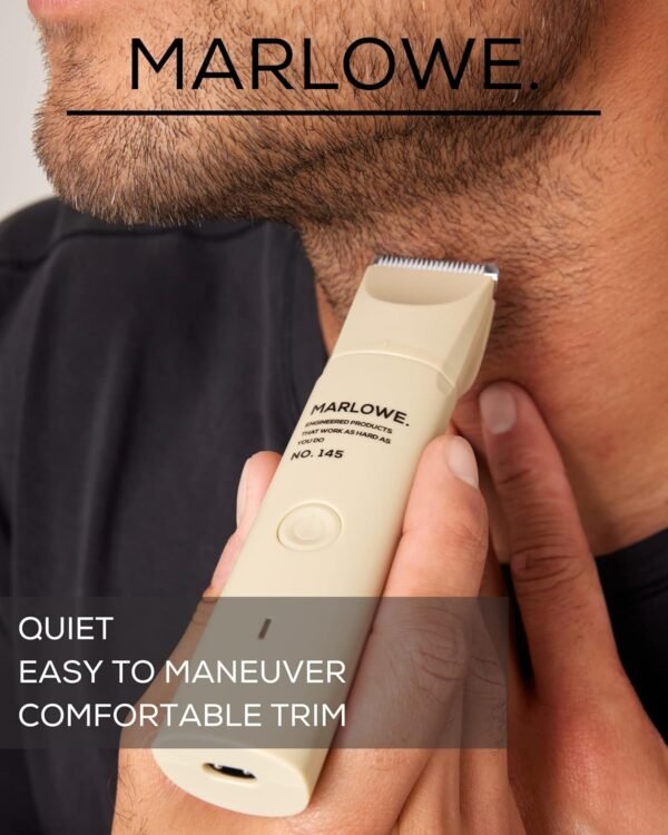 Marlowe. No. 145 Body Hair Trimmer for Men, Desert Sand, Lightweight Waterproof Personal Groomer, Ceramic Blades, Adjustable Comb Lengths & Rechargeable Battery for Head to Toe Male Grooming - Image 4