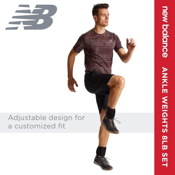 New Balance Ankle Weights For Women & Men - Adjustable Strength Training Weight Sets for Walking, Running, Pilates, Yoga, Dance, Aerobics, Cardio Exercises (3, 5lb & 8 Pound Sets) - Image 5