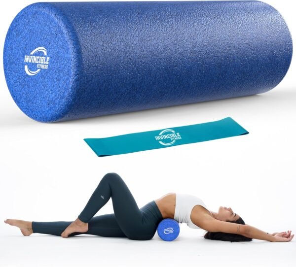Invincible Fitness EPP Foam Roller for Deep Tissue Massage – Enhance Recovery, Relieve Pain, and Boost Mobility for a Stronger, Healthier You (Blue) - Image 2