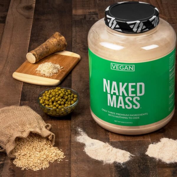 Naked Vegan Mass - Natural Vegan Weight Gainer Protein Powder - 8Lb Bulk, GMO Free, Gluten Free, Soy Free & Dairy Free. No Artificial Ingredients - 1,230 Calories - 11 Servings - Image 6