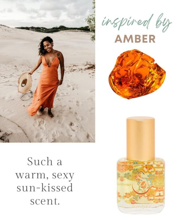 Amber Organic Perfume Oil Extract Roll-On by Sage- 1/4 oz, Vegan & Cruelty-Free, Earthy Scent, Amber, Blood Orange, Musk - Image 3