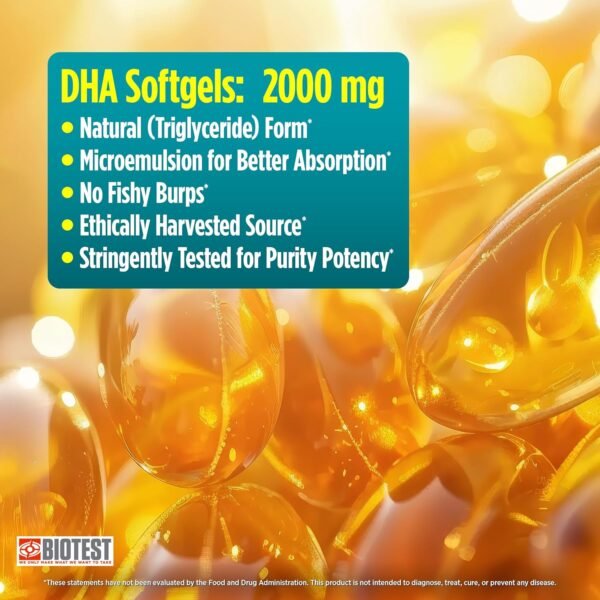 Biotest Flameout DHA-Rich Fish Oil - 4200 mg Omega-3 - Pharmaceutical Grade DHA & EPA - 90 Softgels (30 Day Supply) - Image 5