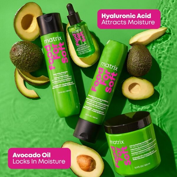 Matrix Food For Soft Rich Hydrating Treatment Mask For Dry and Brittle Hair - Moisturizes, Softens and Smooths, With Avocado Oil & Hyaluronic Acid, 16.9 Fl Oz - Image 7
