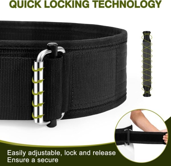Weight Lifting Belt and Lifting Straps: Weightlifting Gym Belt for Men Women Deadlift Squats Belt for Bodybuilding Workout - Image 3