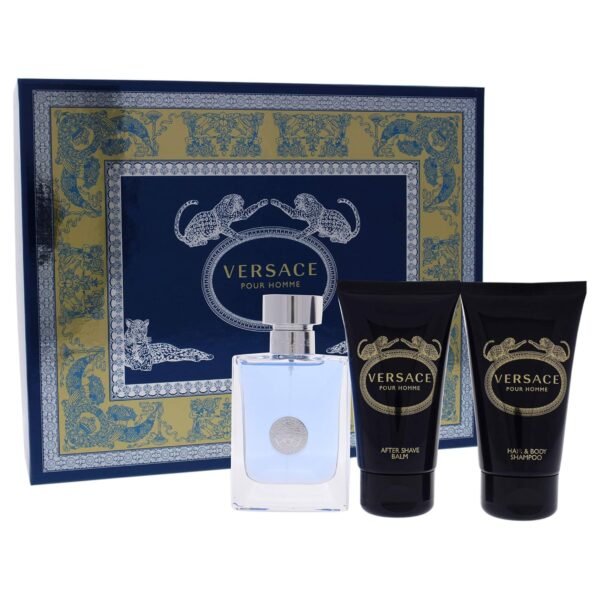 Versace Pour Homme for Men - 3 Pc Gift Set 1.7oz EDT Spray, 1.7oz Hair & Body Shampoo, 1.7oz After Shave Balm - Image 2