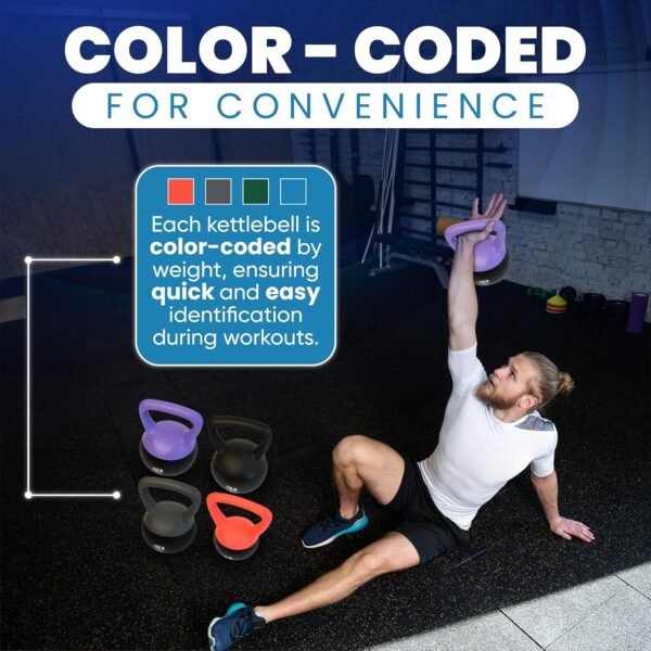 bintiva Soft Kettlebells - Sea and Iron Sand Filled Weights for Women and Men - Color Coded Kettle Bell Sets - Image 6