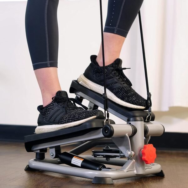 Sunny Health & Fitness Total Body 2-in-1 Stepper Machine, Total Body Workout, Adjustable Hydraulic, Resistance Bands, Non-Slip Pedals w Optional Free SunnyFit App Enhanced Bluetooth Connectivity - Image 8