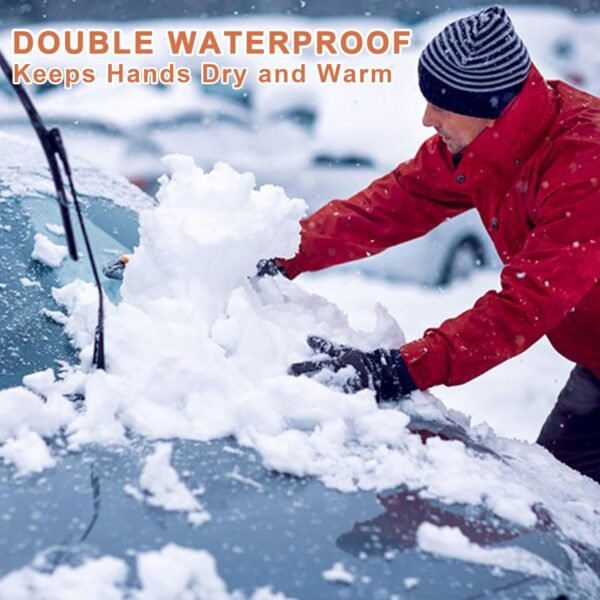 ihuan Winter Gloves for Men Women Waterproof Running Cycling for Cold Weather, Thermal Warm Windproof Material and Touch Screen Finger for Skiing Snow Driving Snowboarding - Image 5