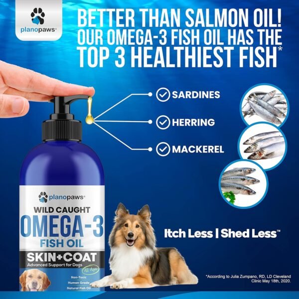 Omega 3 Fish Oil for Dogs - Better Than Salmon Oil - Dog Fish Oil Supplement to Reduce Shedding & Itching - Supports Joints, Brain, and Heart Health - Skin and Coat Supplement - Liquid Fish Oil - Image 5