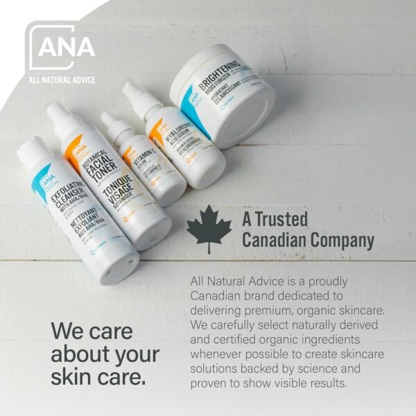 All Natural Advice Vitamin C Serum 60mL | 20% Vitamin C Face Serum Solution with Organic Botanicals, Hyaluronic Acid & Vitamin E | UV-Shielding Glass Bottle, Spray & Dropper | Canadian Skin Care - Image 7