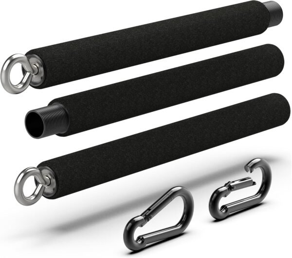 Portable Resistance Band Bar - Steel Resistance Bar for Resistance Bands - Resistance Bar for Working Out - Dual Cable Machine Bar - Straight Bar Cable Attachment - Adjustable from 38" to 26" - Image 2