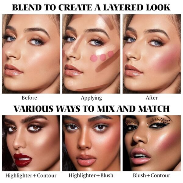 3Pcs Cream Contour Stick Makeup Kit - Cream Blush Stick Highlighter Stick Contour Bronzer Stick for Cheeks, Waterproof Long Lasting Blendable, Contour Stick Trio for Face Makeup (#02, 05, 06) - Image 8