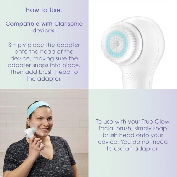 True Glow by Conair Facial Cleansing Brush Replacement Heads - Face Brush Replacement Heads - Use with Model SFB and SFB3 - Image 5