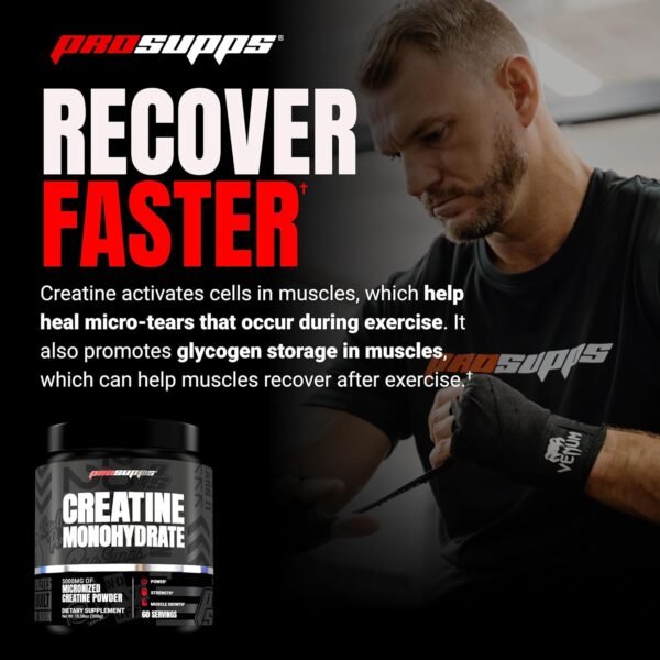 PROSUPPS Creatine Monohydrate Powder - 100% Pharmaceutical Grade Micronized Supplement for Muscle Growth and Recovery (5,000mg, 60 Servings) - Image 6