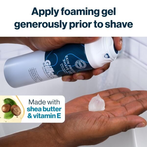 Gillette SkinGuard Shave Gel for Men, 7 oz Skin Protect Shave Gel with Shea Butter and Vitamin E - Image 6
