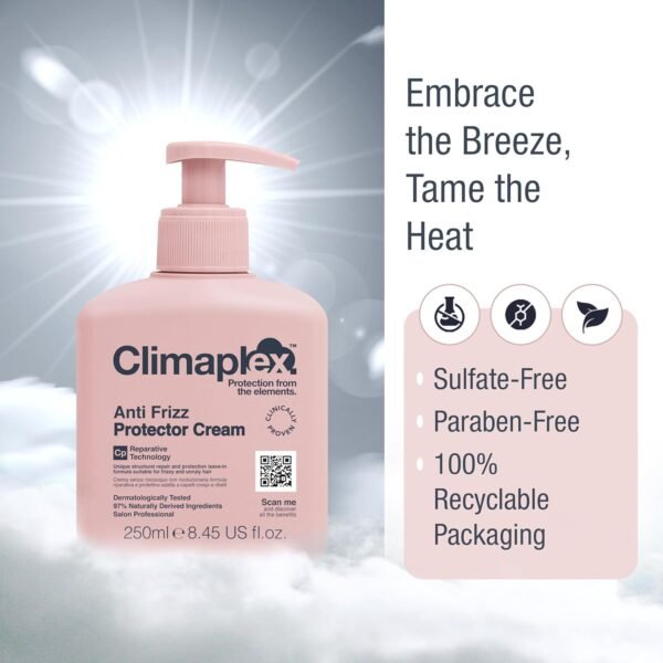 Anti Frizz Protector Cream - Shields from Heat and UV Damage - Promotes Healthy Scalp - Soothes and Improves Shine - Leaves Hair Silky Smooth - Vegan Friendly and Cruelty Free - 8.45 oz - Image 5