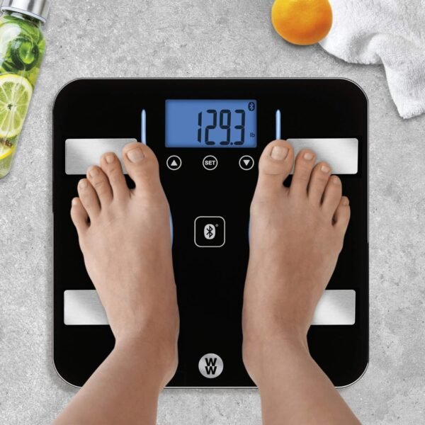 Weight Watchers Scales by Conair Bathroom Scale for Weight, Glass Digital Scale, Bluetooth Scale, BMI Scales Digital Weight and Body Fat for up to 9 Users, Measures Weight up to 400 Lbs, Black - Image 5