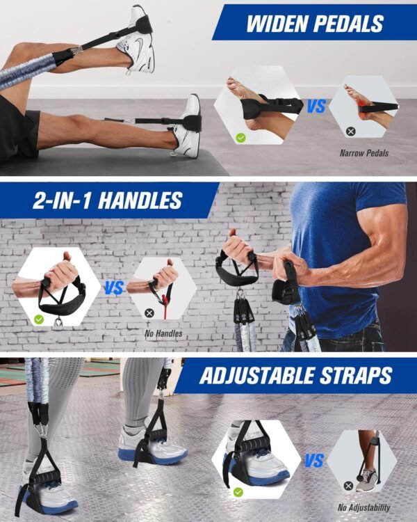 Upgraded Pilates Bar Kit with Resistance Bands Natural Latex for Women & Men, Heavy-Duty Stainless Steel Multifunctional Yoga Pilates Stick for Home Gym Exercise Fitness Equipment Full-Body Workouts - Image 7