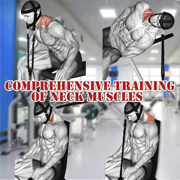 J Bryant Neck Harness Head - Weight Lifting with Resistance Tube Bands - Door Anchor Set Adjustable Neck Training Strap Exercise Equipment - Image 6