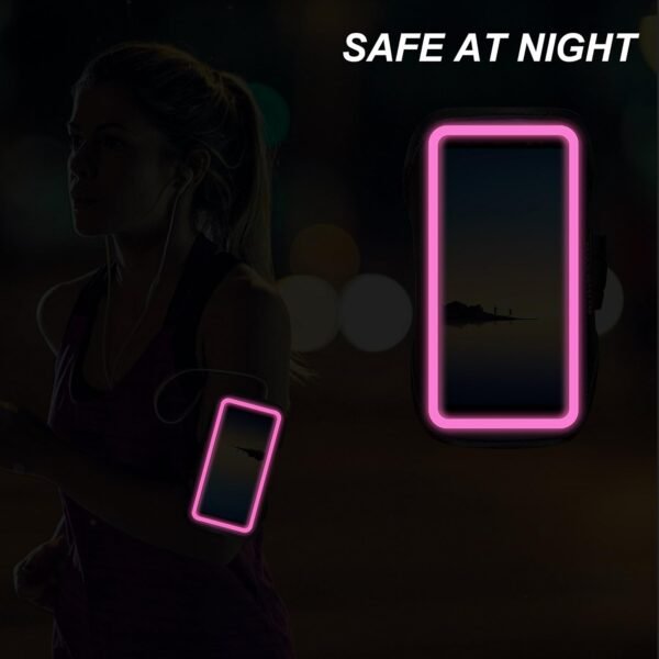 Galaxy Note 20/10+/9/8 Armband,Sweatproof Running Exercise Bag with Fingerprint Touch/Key Holder and Card Slot for Galaxy Note 20/10+/9/8(Pink) - Image 5
